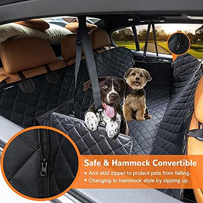 Dog Car Seat Cover for Back Seat, Durable Anti-Scratch Nonslip Waterproof Dog  Car Hammock with Mesh Window for Cars, SUVs & Trucks 