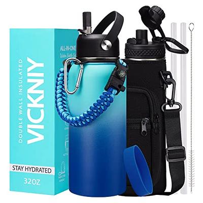 GOPPUS 20oz Insulated Stainless Steel Water Bottle with Straw Lid Reusable Leakproof Water Flask, Keeps Hot and Cold Sports Canteen Water Bottles