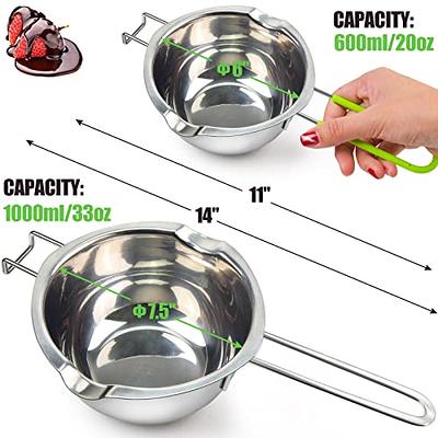  1000ML Upgrade Double Boiler Stainless Steel Melting Pot For  Chocolate, Candle And Candy Making