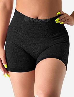 VOYJOY High Waist Biker Shorts for Women Seamless Smile Contour Shorts  Workout Yoga Leggings Scrunch Butt Lift Gym 