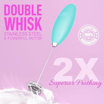 Zulay Double Whisk Milk Frother Handheld Mixer - High Powered Frother For  Coffee With Improved Motor - Electric Whisk Drink Mixer For Cappuccino,  Frappe, Matcha & More, Twin Whisk (Caribbean Aqua) - Yahoo Shopping