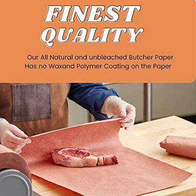 [10 PACK] Pink Butcher Kraft Paper Roll Peach Meat Wrapping Paper 15 inch -  Roll for Briskets, BBQ Meat Smoking, Butcher, Food Service, Meat Paper (15