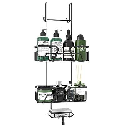 Nynelly Over The Door Shower Caddy, Acrylic Shower Caddy Shelf Hanging Over  Door with 2-Tier Rack,No Drilling Shower Hanging Organizer for Inside