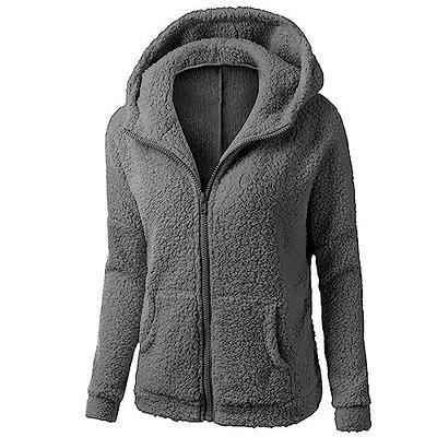 Deals of The Day Clearance Sherpa Jackets for Women, Womens Faux Fur Lined  Coats 2023 Fall Winter Warm Sherpa Lined Outwear, Solid Zip Up Hoodies Tops  Sherpa Fleece Sweaters with Pocket 