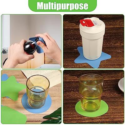 4pcs Jar Opener Gripper Pads,multi-purpose Rubber Jar Grippers Non Slip  Kitchen Coasters Jar Lid Grip Pad Bottle Opener (light Blue, Green)
