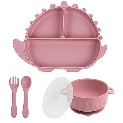 NumNum Pre-Spoon GOOtensils + Suction Bowl Self Feeding Set for Babies &  Toddlers | Baby Spoon Set (Stage 1+ 2) | 100% Food Grade Silicone BPA-Free  