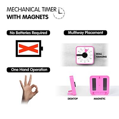 Secura 60-Minute Visual Timer, Silent Study Timer for Kids and Adults, Time  Clocks, Time Management Countdown Timer for Teaching Pink