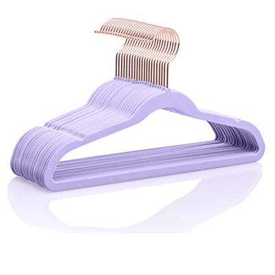 MIZGI Premium Kids Velvet Hangers 50 Pack 14 inch Light Purple