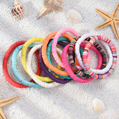 Bohemian Handmade Clay Beads Friendship Bracelet Handmade - Temu