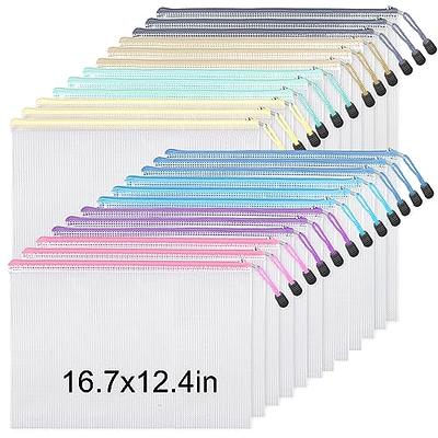 Umriox 20PCS Mesh Zipper Pouch With Sticky Labels, A4 Size 10 Colors in  Plastic Waterproof Zipper Bags, Clear Zipper Pouches for Organization  Office Supplies Home Travel Storage - Yahoo Shopping