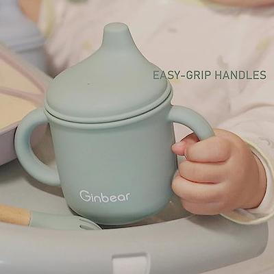 Toddler Sippy Cup With Straw Lid And Handles, Silicone Spill Proof