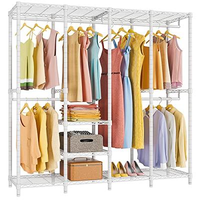 VIPEK V10C Portable Closets Heavy Duty Clothes Rack Covered Wardrobe  Closet, White Clothing Rack with Black Cover