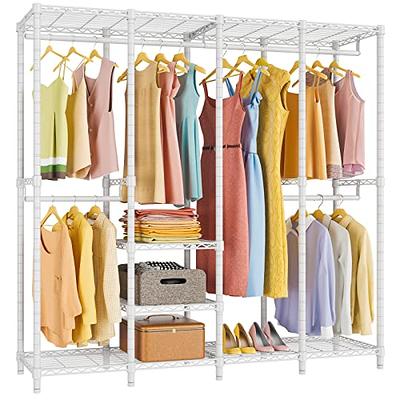 VIPEK V4C Garment Rack with Cover Heavy Duty Covered Clothes Rack, White Metal Closet Rack with Gray Cover