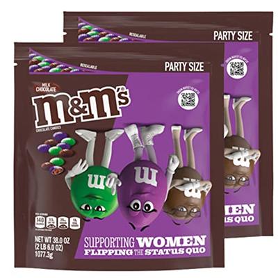 M&M'S Milk Chocolate Candy, Party Size, 38 oz Bag (Pack of 2)