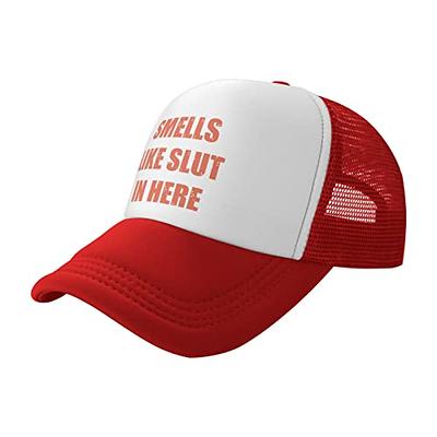 Smells Like Slut in HERE Funny Baseball Cap Adjustable Trucker Hats Sports  Hat Men Women Funny Gift Mesh Fishing Cap Red - Yahoo Shopping