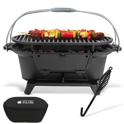 Charcoal Grill, 10.2in Portable Charcoal Grill Japanese Hibachi Grill with  Wooden Base, Portable Grill Smokeless Cast Iron Hibachi Grill Yakiniku Grill  Tabletop Grill - Yahoo Shopping