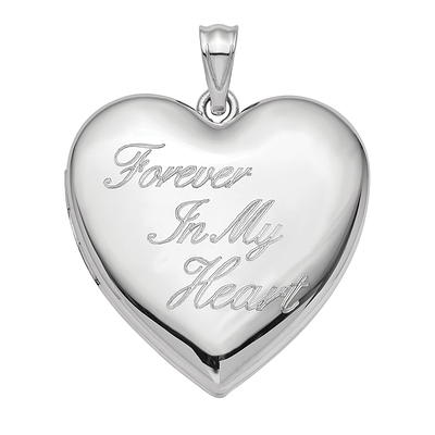 Forever in My Heart Locket Necklace Sterling Silver 18