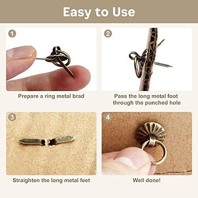 MroMax 50Pcs Metal Brad Fasteners Mini Pull Ring Handle DIY Crafts  Decoration for Decorative Jewelry Box Chest Drawer Cabinet or Small  Journals Bronze - Yahoo Shopping