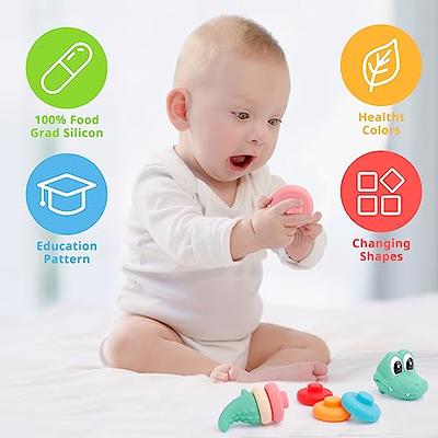 Baby Stacking Cups Toys, Soft Silicone Baby Teething Toys, Baby Boy Girl Shower Gifts for 3 6 9 12 18 Months 1 One Year Old, Infant Newborn