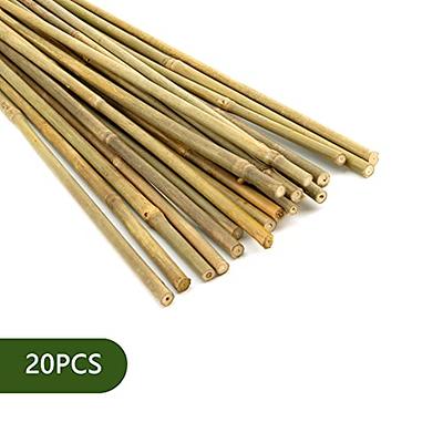 Yowlieu 20 Pcs 18 inch Natural Bamboo Plant Support Stakes for Indoor Plants, Bamboo Sticks Poles Garden Bamboo Stakes for Potted Plants, Tomato, Beans