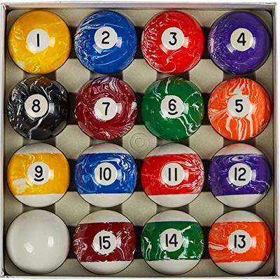  Imperium Style Pool Balls Billiard Set - Regulation Size - 17  Pc Professional Pool Set w/Cue Ball and Sleek Black and Silver Case - Multi  Colored - Ball Size 2.25