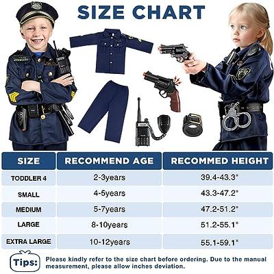 Kids Police Dress Costume Dark Blue