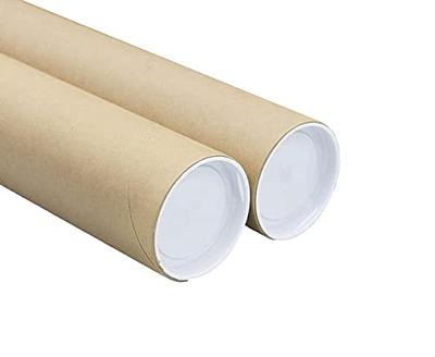Tubeequeen Kraft Mailing Tubes with End Caps  Art Shipping Tubes 4-inch x  24-inch Usable Length (24 Pack) 