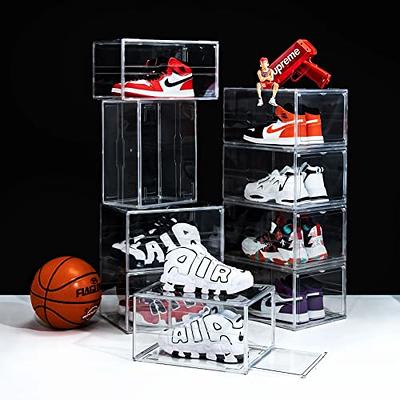 Finessy Stackable Clear Plastic Shoe Boxes with Lids, Shoe Organizer for  Closet Storage, Sneaker Display Case, 12 Count