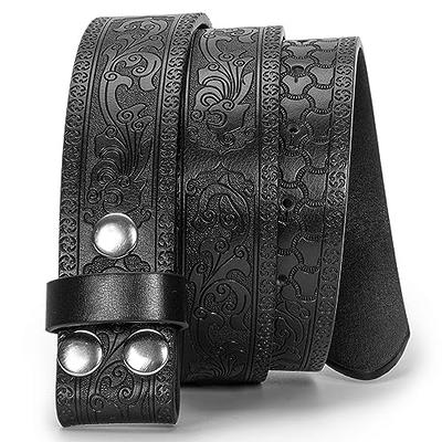 Vintage Embossed PU Belt Boho Carved Buckle Cowboy Cowgirl Waistband Western Jeans Pants, Trousers Belt for Women & Men, Christmas Styling & Gift