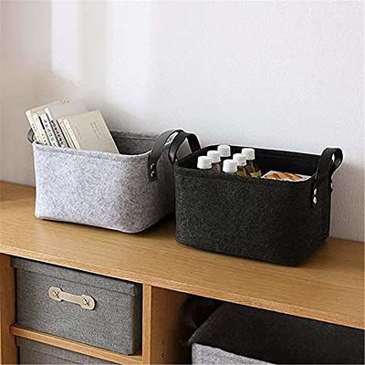 Storage Baskets for Shelves, Cotton Rope Woven Basket With Handles for  Organizing, 3-Pack 15x11x9.5 Decorative Towel Baskets for Shelves  Organizer