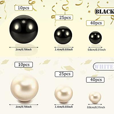  Black Gold Vase Filler Pearls, Black Gold Floating Pearls, 150 PCS Black Gold Pearls Bead for Centerpieces Vases, Black Gold No Hole  Beads