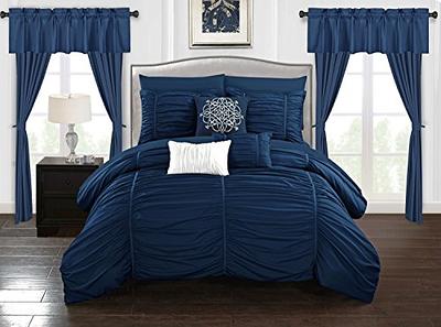 Chic Home Utopia 8 Piece Queen Bed in A Bag Duvet Set - Blue