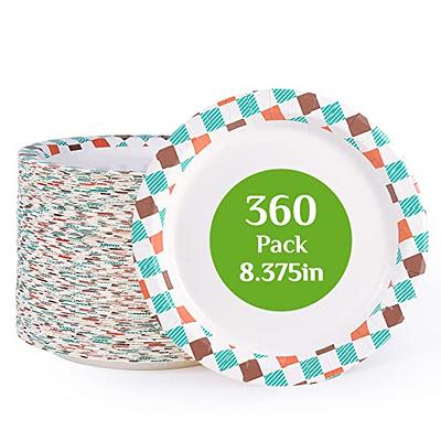MUCHII 8.375 Inch 300 Count Disposable Paper Plates, Soak-Proof Paper Plates  for Daily Use, Cut-Proof Holiday Paper Plates for Family Gatherings,  Parties, Picnic And So On.