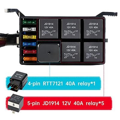 Black Car Automotive Truck Motor DC 12V 40A 4 Pin SPST Relay 2 Pcs 