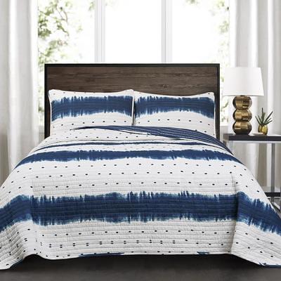 Jane Shibori Quilt Navy 3pc Set King - Lush Decor 16T002707