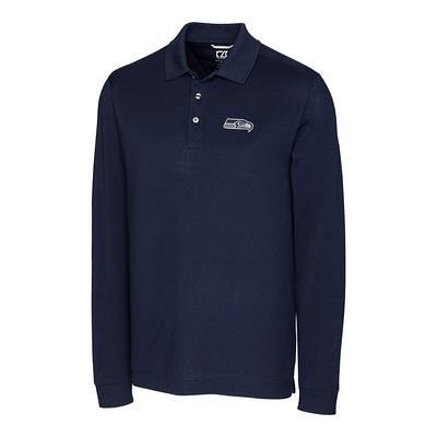 Men's Cutter & Buck Navy Chicago Bears Advantage Pique Long Sleeve Polo