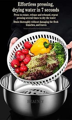 Brieftons Salad Spinner and Chopper: Large 6.3-Quart Lettuce Greens  Vegetable Washer Dryer, with Bonus 0.95-Quart Veggie Chopper Mixer, Compact