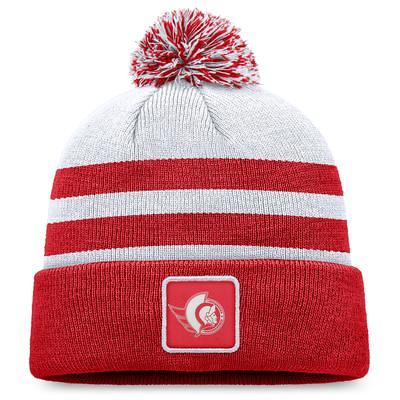 Women's Fanatics Branded Red Washington Capitals Retro Script Cuffed Knit  Hat with Pom