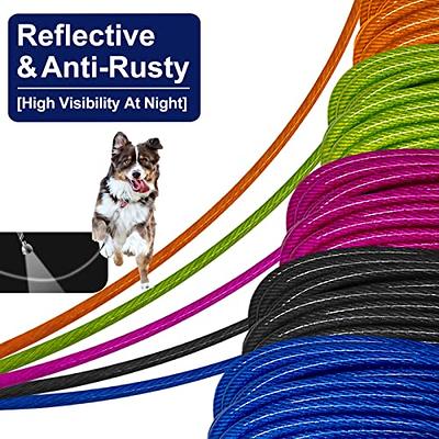 Tie Out Cable for Large Dog, 100ft Dog Runner for Yard, 30/40/50ft Dog Run  Leash Heavy Duty Swivel Hooks Heavy Duty Lead Steel Wire Dog Chain Dog