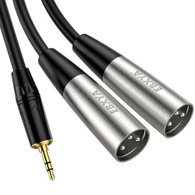 2 XLR Female to 3.5mm TRS Male Unbalanced Stereo Audio Cable