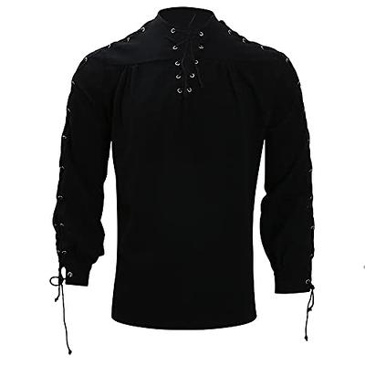 VOXGET Mens Pirate Shirt Renaissance Vampire Halloween Victorian Steampunk  Gothic Ruffled Medieval Costume Tops White - Yahoo Shopping