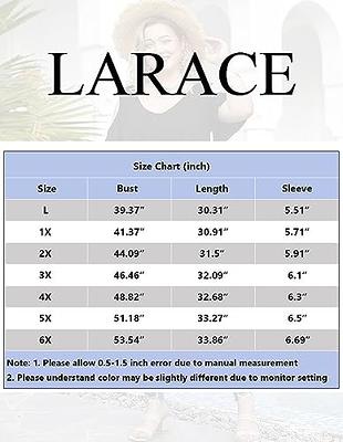 LARACE Plus Size Tunic Tops For Women V neck Short Sleeve Floral
