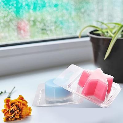 Thyle 100 Packs Valentine's Day Wax Melts Clamshell Molds 1.3 oz, Wax Melt  Containers Clear Empty Plastic Cube Tray for Wickless Tarts Candle(Heart)