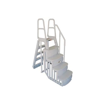 Vinyl Works NE9880 Premium A-Frame Above Ground Pool Ladder - White