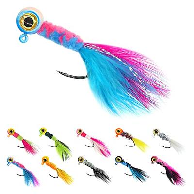 XFISHMAN-Crappie-Jigs-Marabou-Feather-Hair-Jigs-for-Crappie-Fishing-baits-and-Lures  kit Panfish Trout 1/8 1/16 1/32 oz - Yahoo Shopping