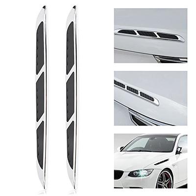 2pcs Universal Hood Vent Air Flow Intake Chrome Grille Side Scoop