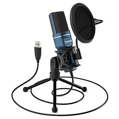 Pyle USB Microphone Kit, Cardioid Condenser Mic with Desktop Stand, Ideal  for Gaming, Streaming, Podcasting, Studio, , Works with Windows,  Mac