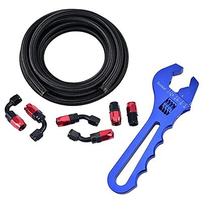 EVIL ENERGY 6AN Nylon Braided CPE Fuel Hose 10FT Kit Black&Red Bundle with  Adjustable 3AN-16AN Wrench Blue Aluminum - Yahoo Shopping