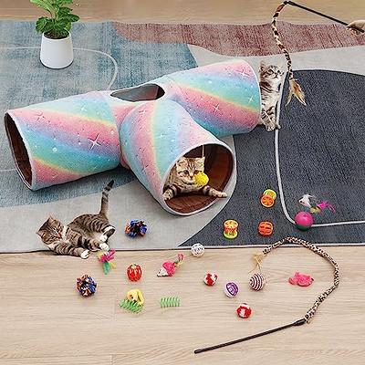 Miss Meow Cat Tunnel,Cat Tunnel for Indoor Cat, Kitten Toys Collapsible 3  Ways Play Toy, Pet Tube Hideaway Tunnel with Ball for Cats Rabbits Kittens  (Brown and Black Paws) - Yahoo Shopping