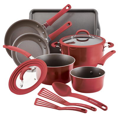 Rachael Ray 3pc Nonstick Cookie Sheet Set with Red Grips